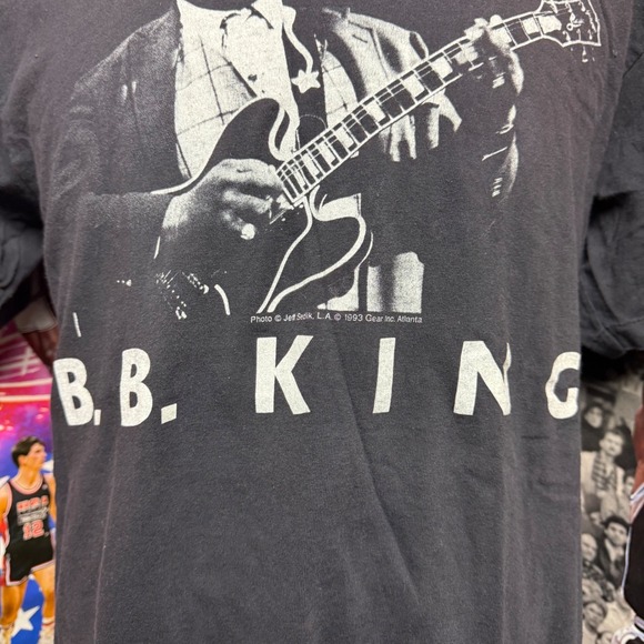 Vintage B.B. King T Shirt Black Photo Print 1993 Gear Inc Blues Music Sz Large - Picture 3 of 6